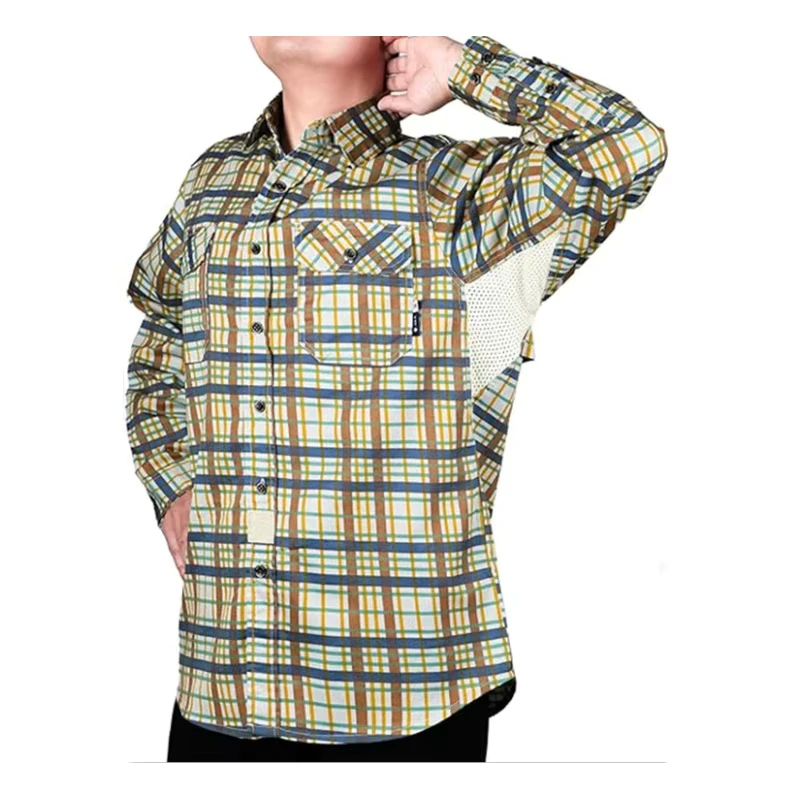 Flame Proof Two-tone Cotton Men's Fire Retardant FRC Vented Breathable NFPA 2112 Certified Work Shirts