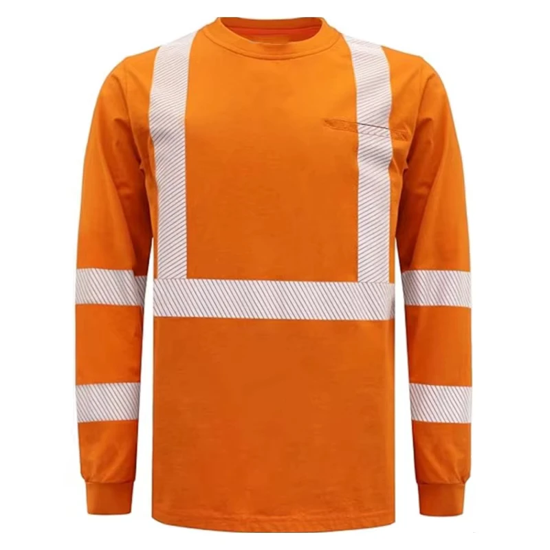 Flame Resistant 2-inch Silver with Reflective Stripe Hidden Pocket High Visibility Hi-Vis T-shirts