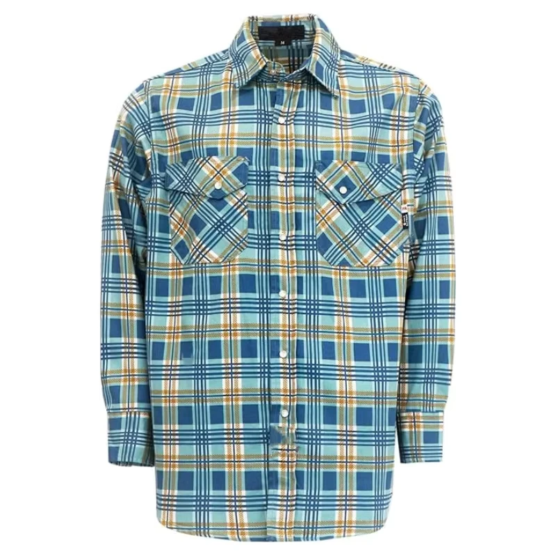 Flame Resistant 6.5OZ Cotton Twill Plaid NFPA 2112 Certified Arc Protective Workwear Shirts