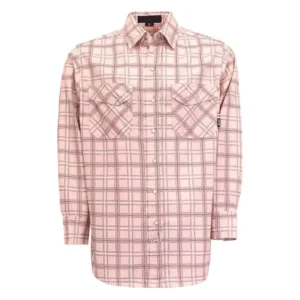 Flame Resistant 6.5OZ Printed Plaid Arc Flash Safety NFPA2112 Fire Retardant Shirts