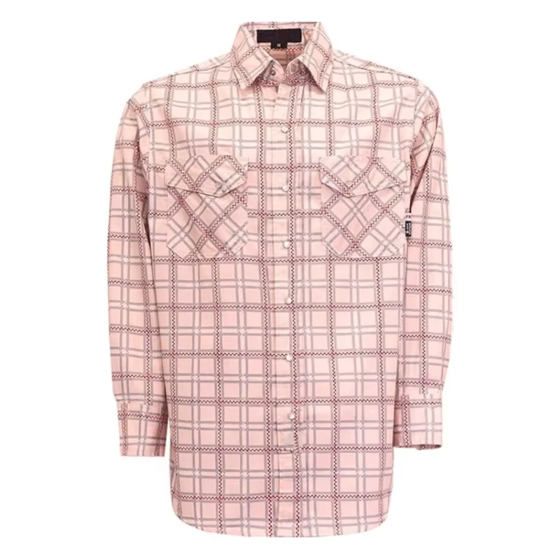 Flame Resistant 6.5OZ Printed Plaid Arc Flash Safety NFPA2112 Fire Retardant Shirts