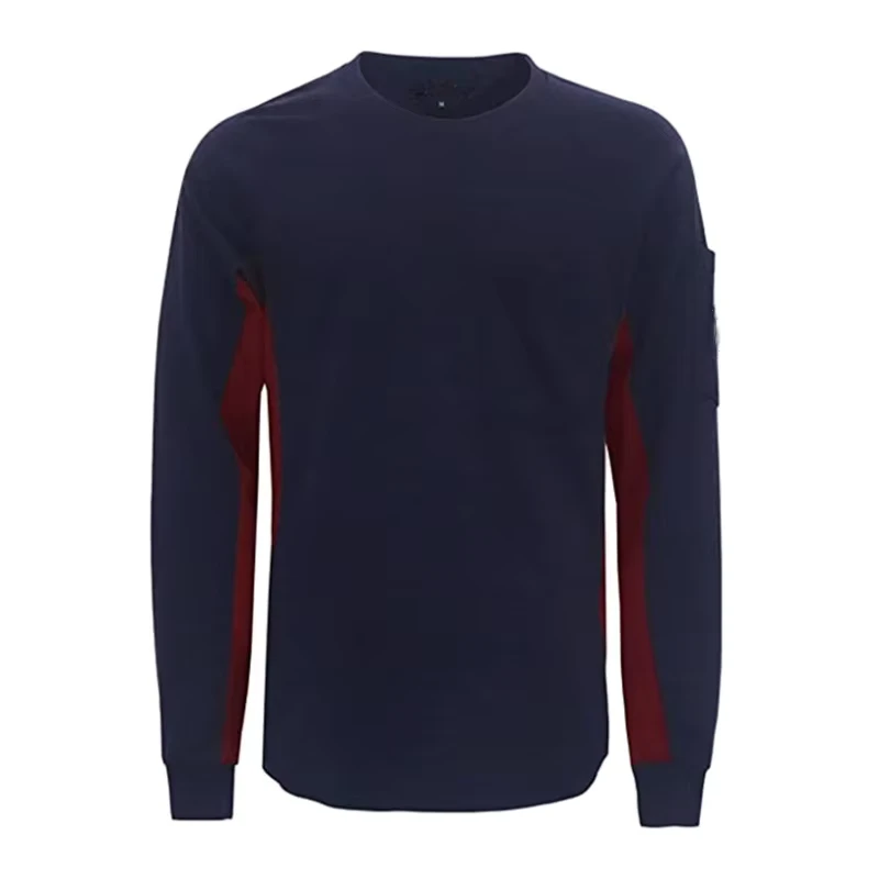 Flame Resistant CAT 2 Pullover Henley Shirts with Aramid Threads Knit Fabric for Welding Oil Industries