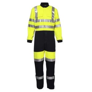Flame Resistant Clothing High Visibility Coverall Modacrylic Cotton Fabric EN11611 EN11612 EN1149 EN20471 Safety Clothing