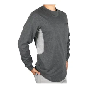 Flame Resistant Hidden Pocket Vented Design Breathable 6OZ Cotton Fire Retardant Crew Shirts