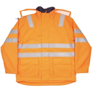 Flame Resistant Waterproof Insulation Safety Workwear Winter Men’s Bomber FR Jacket Removable Hood ANSI Class 3 High Visibility