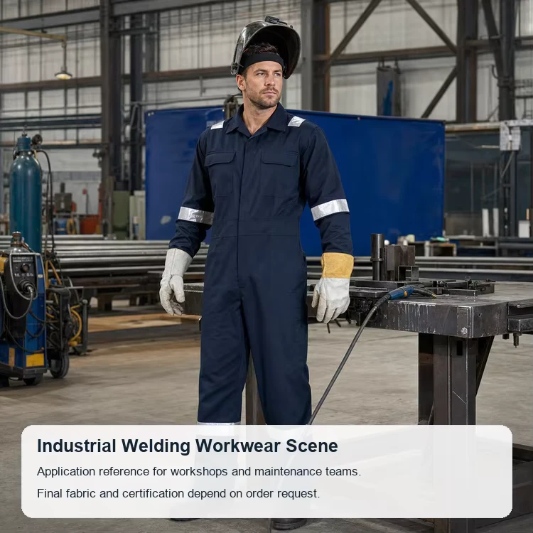 Flame-Resistant-Welding-Coverall-with-Reflective-Tape-Custom-FR-Workwear-One-Piece-Safety-Uniform-for-Industrial-Use