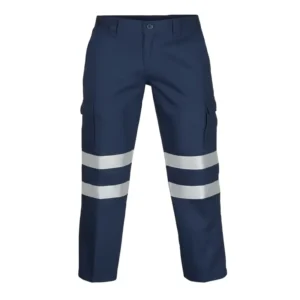 Flame-Retardant 100% Cotton Work Pants With High-Visibility Reflective Strips For Industrial Safety