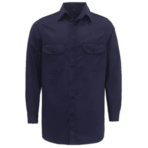 Flame-Retardant 6.5OZ Cotton Woven CAT2 FR Shirt ASTM Certified Work Fashion Men’s