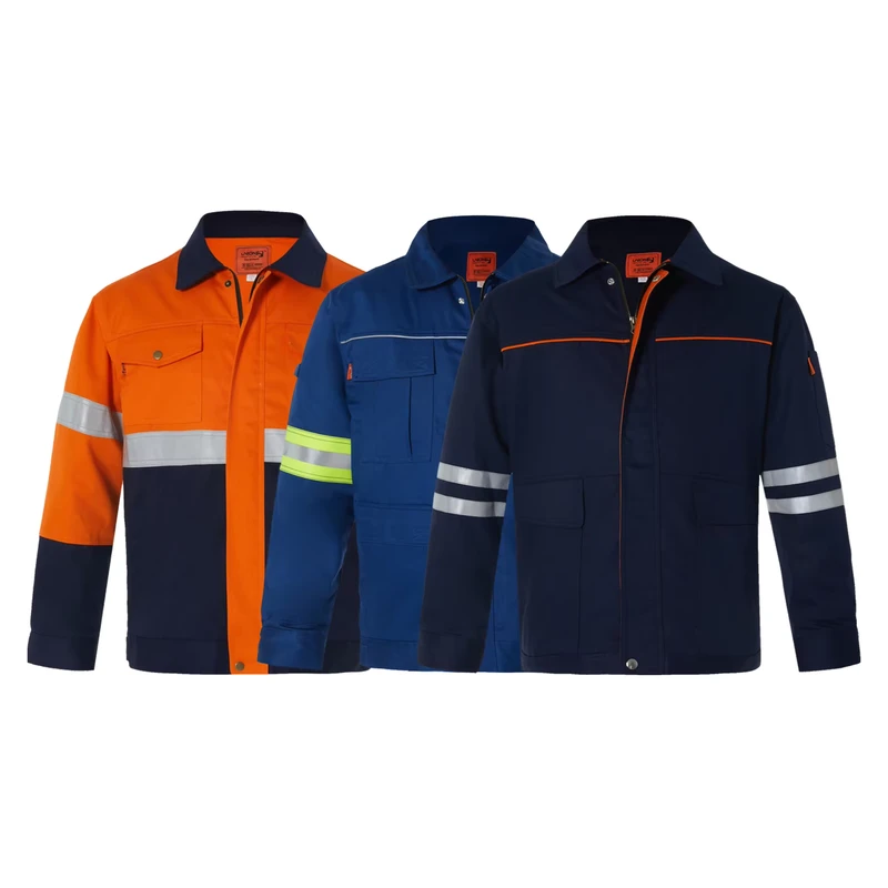 Flame Retardant Clothing (FRC) Reflective Safety Working Uniform Fire Resistant Suit with Flame-retardant Anti-static Jacket