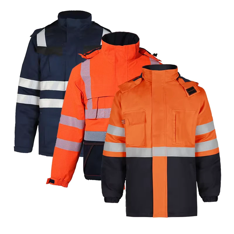 Flame Retardant High Visibility Thick Jacket Designed For Maximum Safety Warmth And Comfort In Industrial Environments