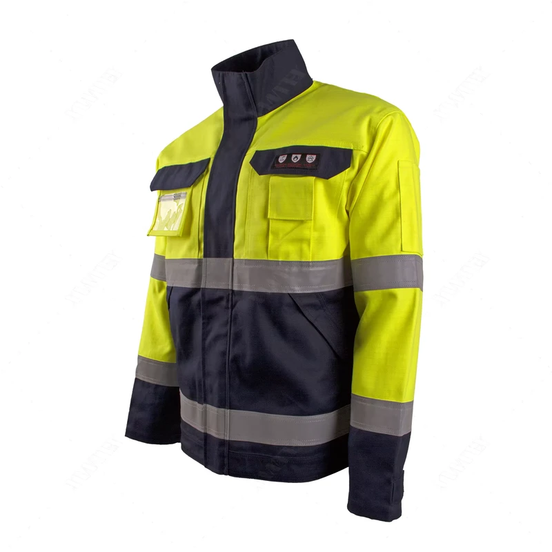 Flame Retardant Jacket High Visibility Reflective Multinorm Long Sleeve Safety Jacket