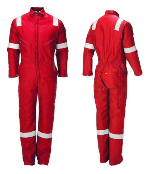 Flame-Retardant-Pilot-Workwear-Coverall-Red-Flight-Suit