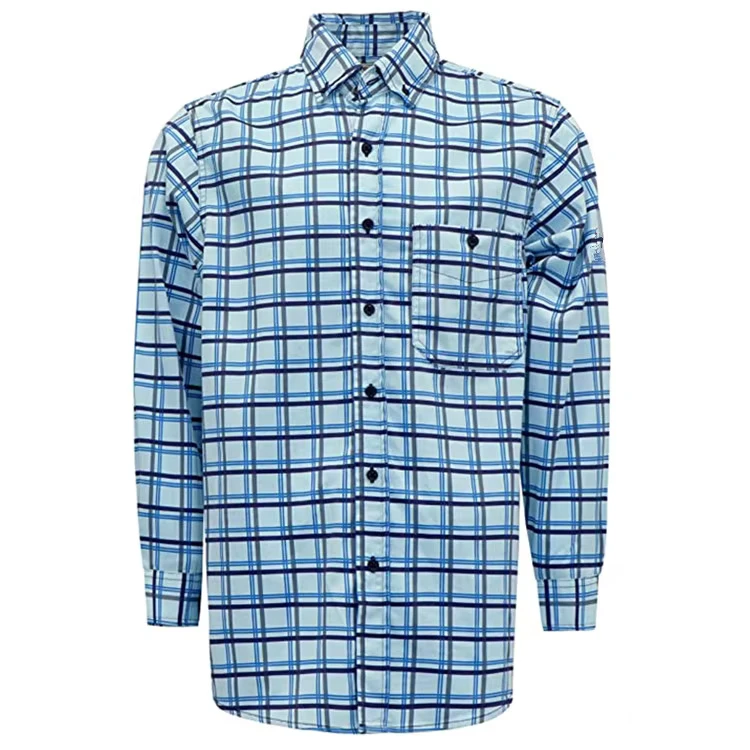 Flame retardant Clothing CAT 2 Plaid Shirts for Industrial Safety Electrical Applications Fire protection and Welding