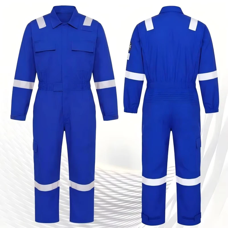Flame retardant Work Coveralls Reflective Strips Men and Women Working Clothes Suit Anti static Fire Retardant Worker Uniform