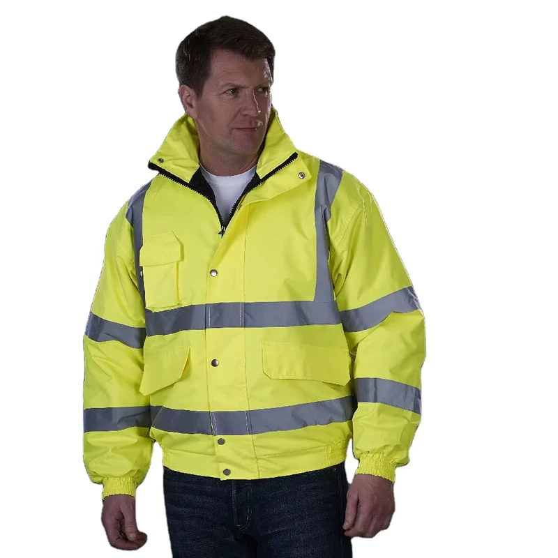 Fleece and Durable Jacket Reflective Women Adjustable Waist Pink Work Winter Waterproof Coat Safety Sweater Jacket