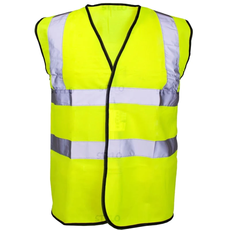 Fluorescent Class 2 Outdoor Construction Reflective Safety Vest Jacket for Roadway and Cycling