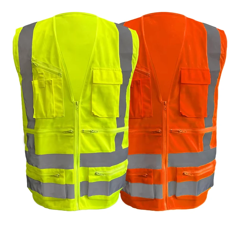 Fluorescent Color Breathable Polyester Mesh High Visibility Reflective Hi Vis Safety Vest