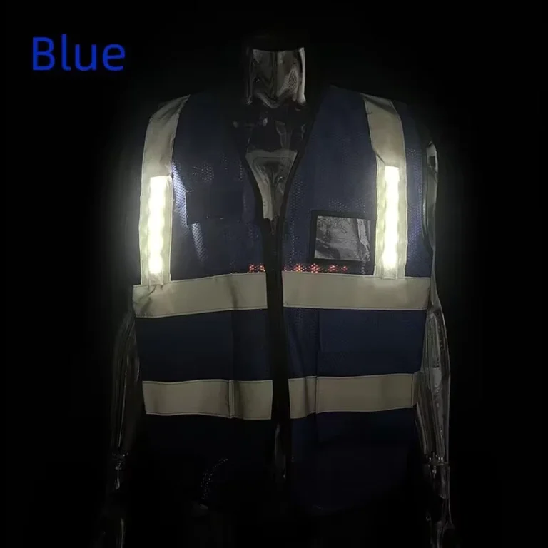 Fluorescent-Green-LED-Safety-Vest-with-USB-Charging-and-High-Visibility-Reflective-Mesh