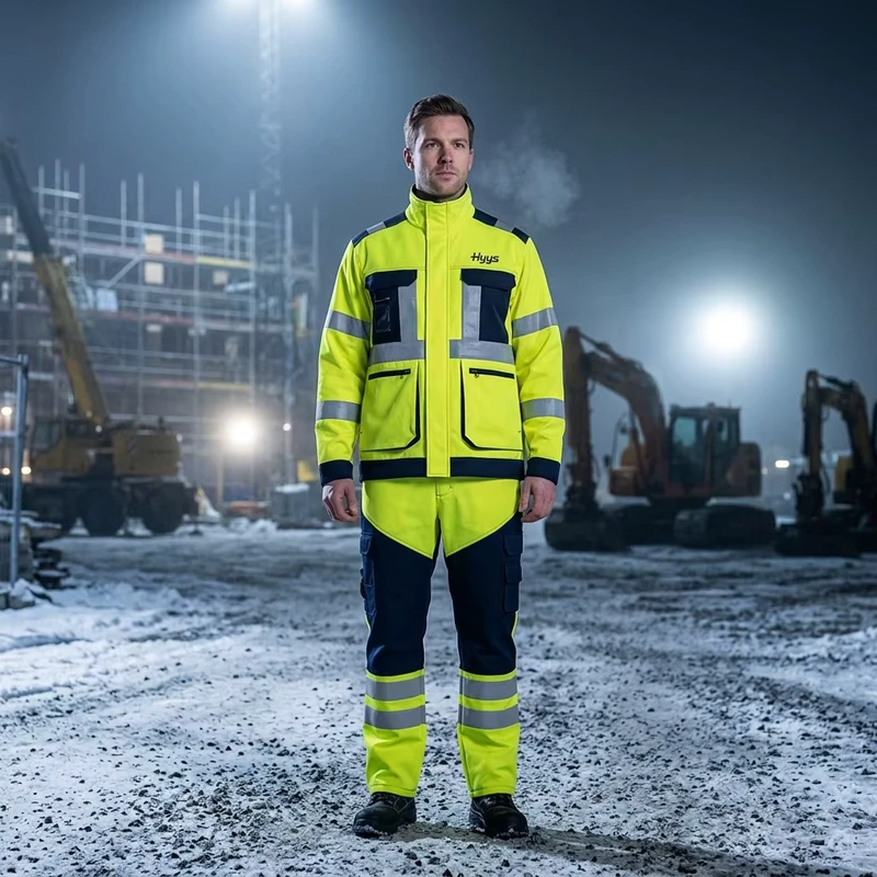 Fluorescent Green Winter Windproof Waterproof Work Clothes Custom Logo Size Worker Uniforms Construction Workwear Reflective