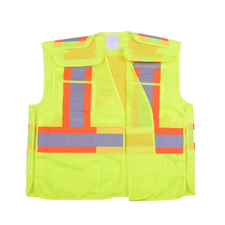 Fluorescent-Multi-pocket-Vest-Yellow-5-Point-Breakaway-Construction-Mesh-Polyester-Custom-Industrial-Safety-Vest-Reflective