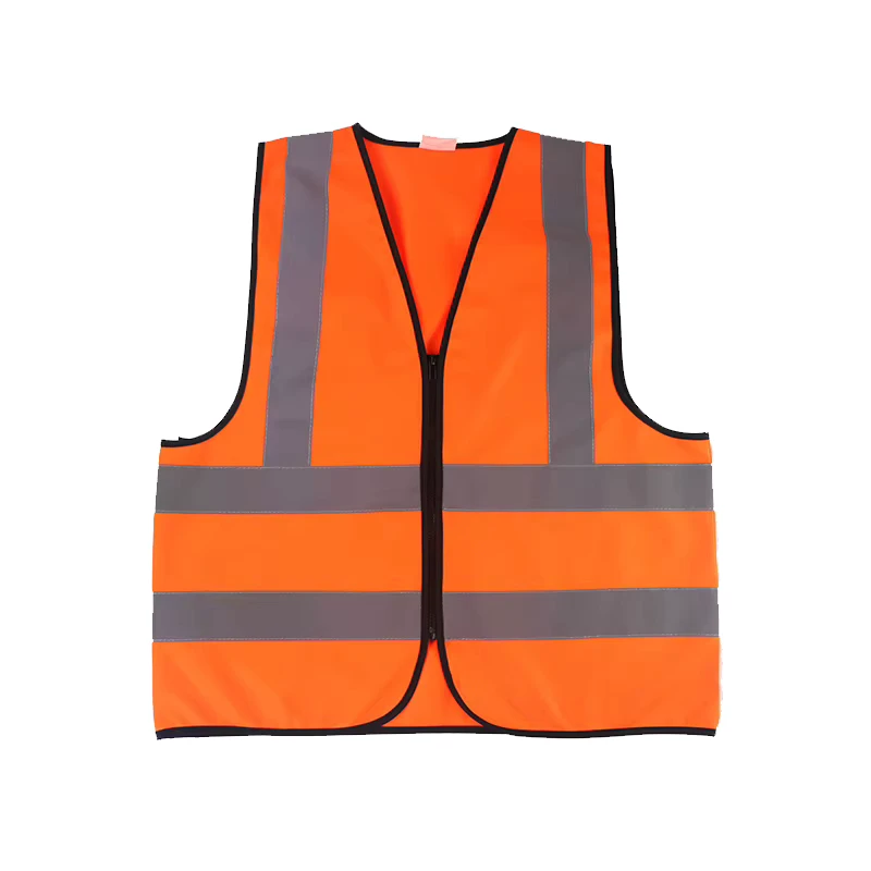 Fluorescent Multicolor High Visibility Reflective Safety Vest with Zipper for Women and Men