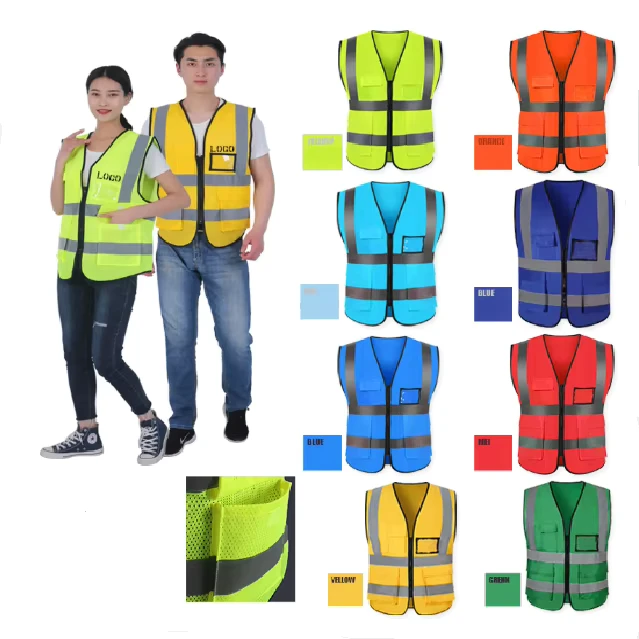 Fluorescent-Neon-Yellow-ANSI-Class-3-Breathable-Washable-Hi-Vis-Reflective-Safety-Vest-Low-Elastic