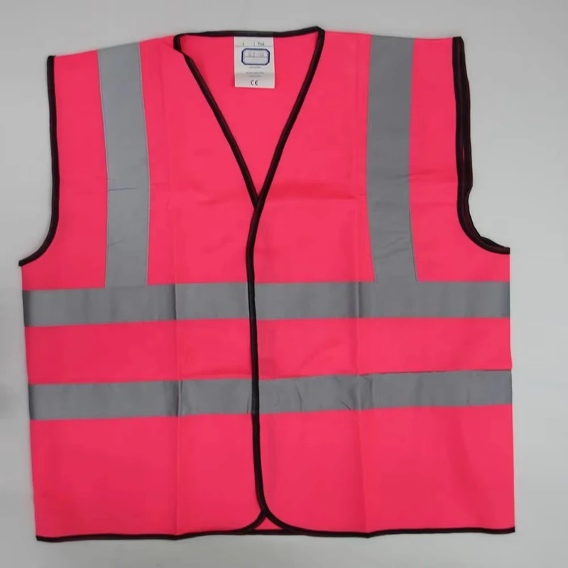 Fluorescent Pink Hi-Vis Reflective Safety Vest Polyester for Women