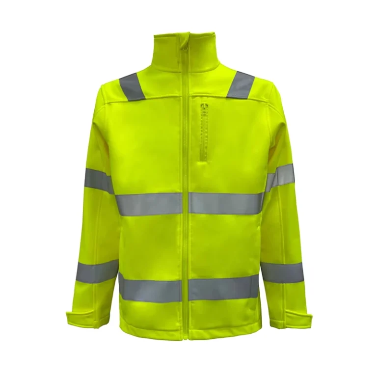 Fluorescent-Yellow-Softshell-Jacket-Workwear-Hi-Vis-Reflective-Softshell-Jacket-Worker-Safety-Clothing-Reflective-Tape
