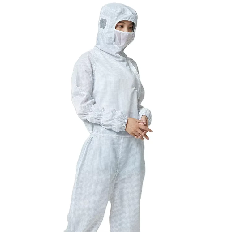 Food-Factory-Washable-ESD-Clothes-Anti-Static-Jumpsuit-Hooded