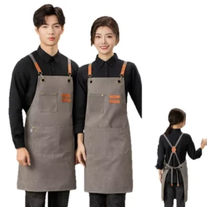 Foreign Trade Factory Thickened Canvas Aprons for Catering Household Kitchen Flower Shop Milk Tea Shop Work Use