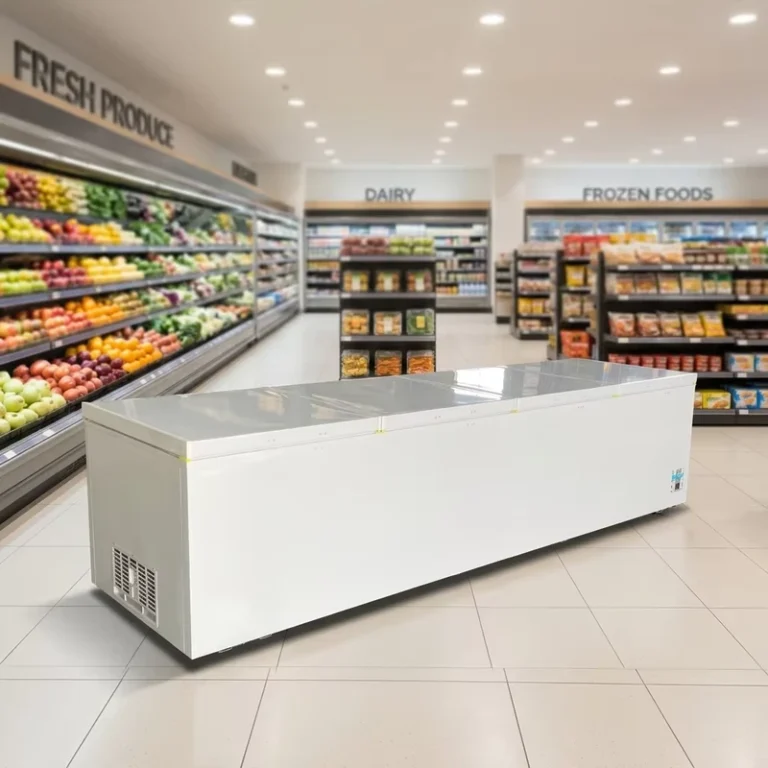 Four-Door-Double-Temperature-Large-Capacity-Direct-Cooling-Chest-Freezer-Top-Open-Deep-Horizontal-Design-for-Supermarket