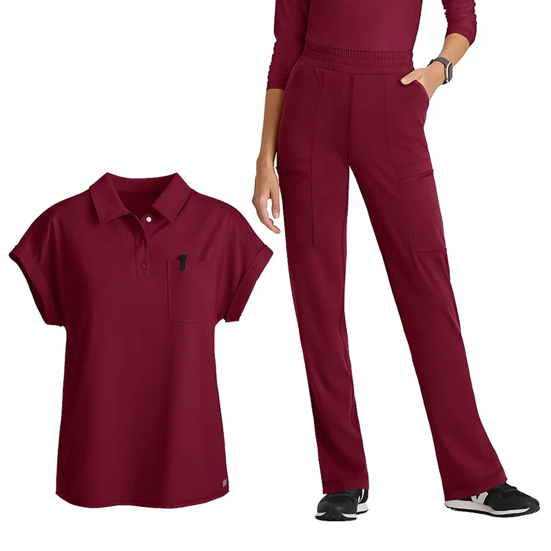 Four Way Stretch Breathable Unisex Scrub Set Jersey Fabric Short Sleeves Medical Hospital Scrubs Comfortable Suit
