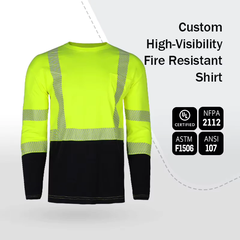 Fr Shirts Durable High Quality Clothing Modacrylic Construction FR Workwear High Visibility Shirt for Electricians