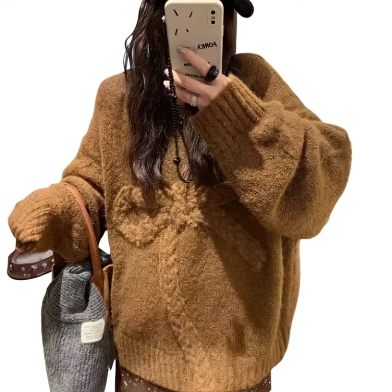 French-style-Casual-Three-dimensional-Neck-Acrylic-Knitted-Full-Sleeve-Pullover-Autumn-Fashionable-All-match-Sweater-Women