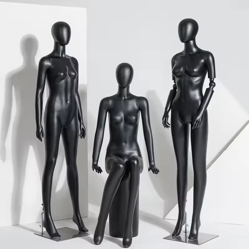 Full-Body Black Female Fashion Mannequin