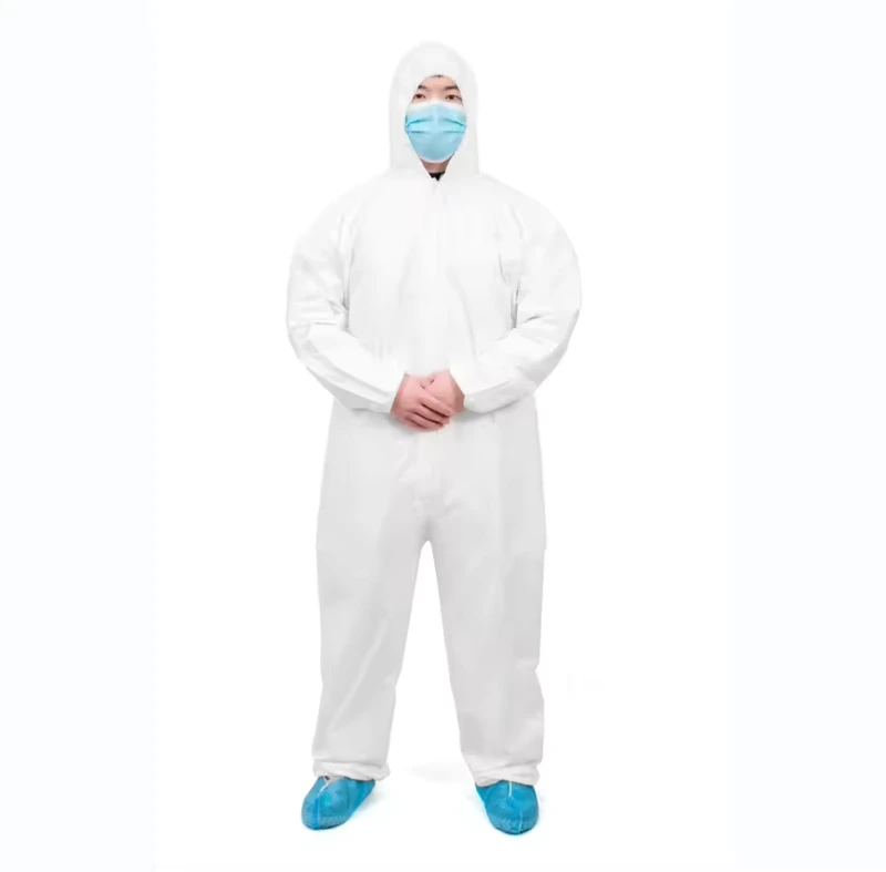 Full Body Cover Nonwoven PP Laminated PE Overol De Trabajo Microporous Disposable Polyethylene Coverall