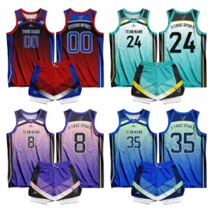 Full Custom Summer Basketball Uniforms Personalized Jersey and Shorts Set Mesh Quick Dry Breathable Moisture-Wicking for Sports