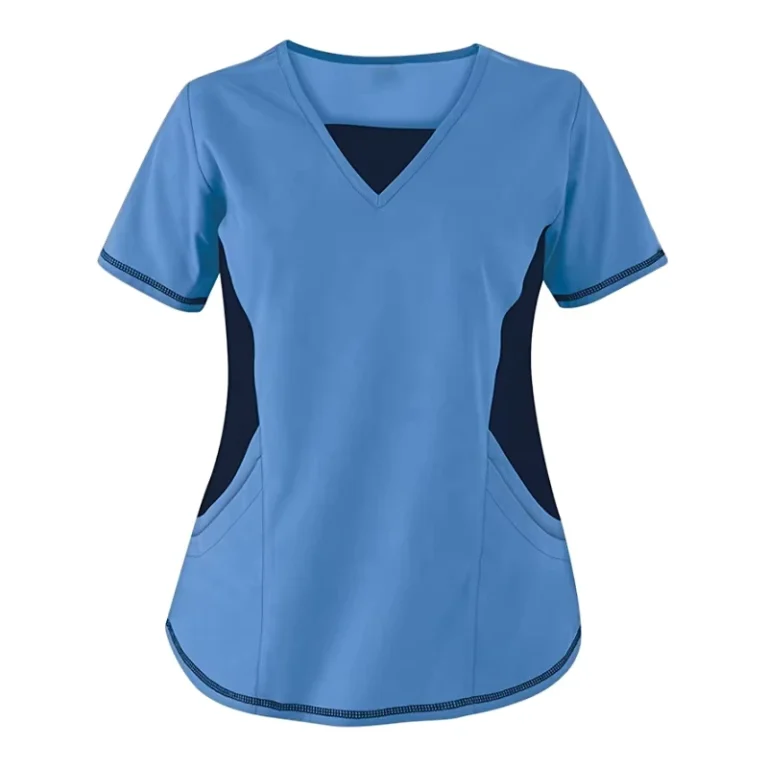 GECKO-MASTER-Soft-Superior-Sporty-Stretch-Athletic-Fit-Scrub-Top-Shirt-Hospital-Uniform-Polyester-Rayon-Needle-Detection-Unisex