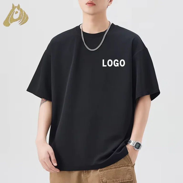 GH-S607-Mens-Short-Sleeve-O-Neck-Regular-Fit-Heavyweight-Polyester-T-Shirt-Black