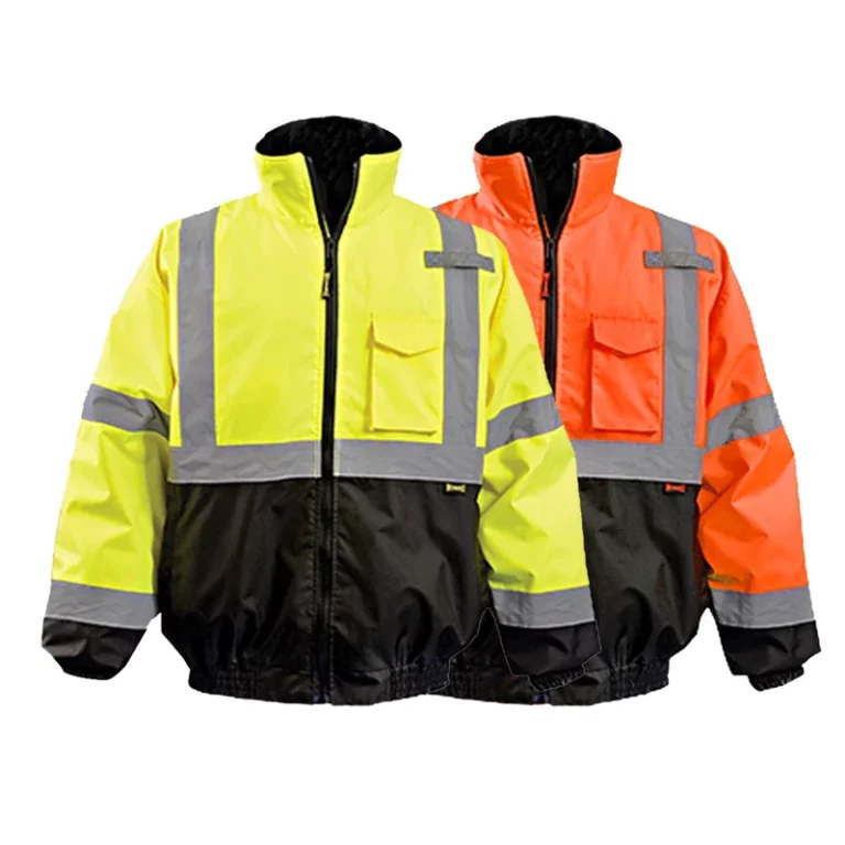 GJ01-100-Polyester-300D-Oxford-Insert-Hood-High-Visibility-Bomber-Safety-Jacket-with-Multi-Pockets
