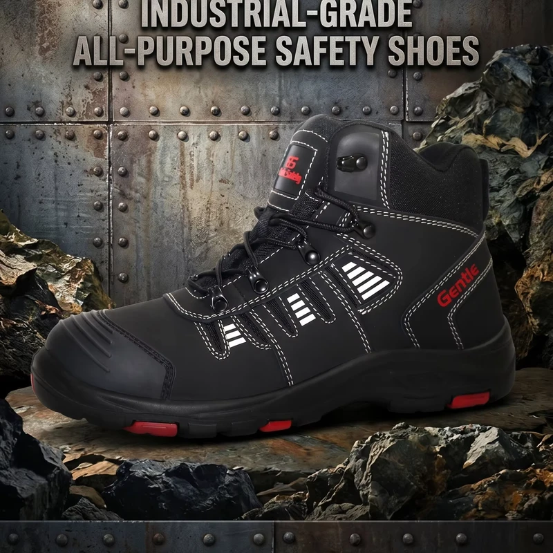 GT5684 Lace Steel Toe Safety Boots Nubuck Leather Mesh Lining Anti Slip Anti Stamping Anti Puncture Factory Unisex Construction