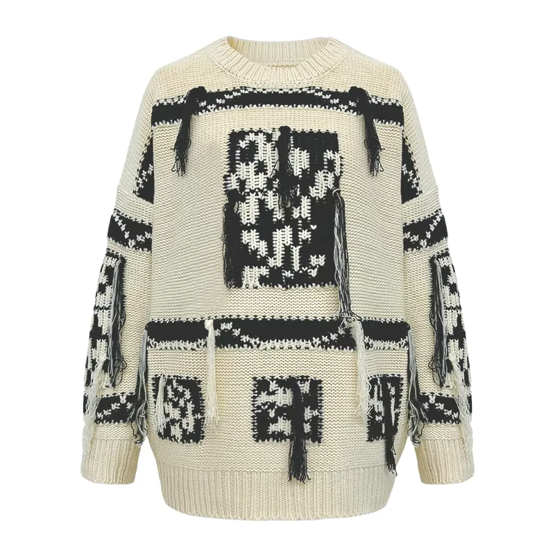 Garment Manufacture Crewneck Pullover Blank Sweatshirts Custom Logo Pattern Fashion Sweater