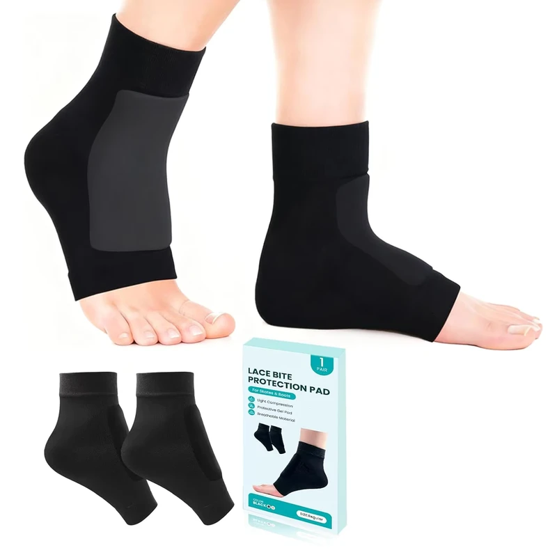Gel Ankle and Heel Protection Sleeves for Hockey and Ice Skating Boots