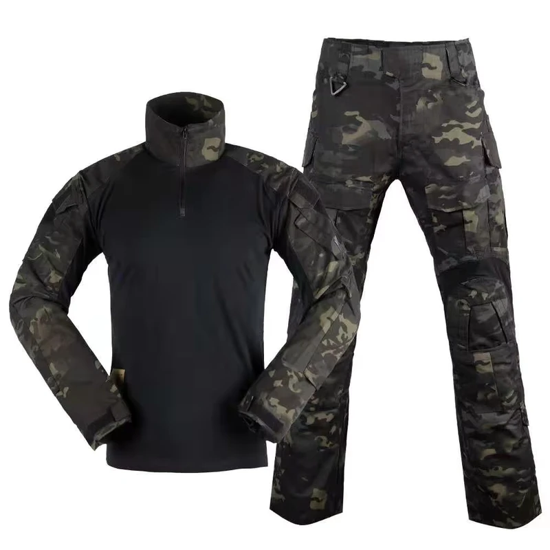 Gen3 Waterproof ACU Outdoor Tactical Combat Uniform Set Night Camo Frog-Style Long-Sleeve Knitted Suit