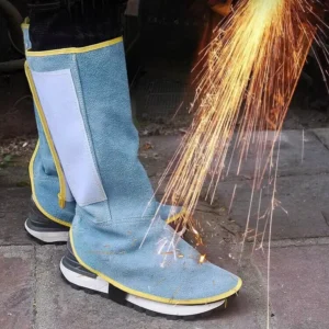 Genuine Leather Welding Foot Leg Protectors Anti Scald Workwear Boot Covers for Men Indoor Outdoor Use