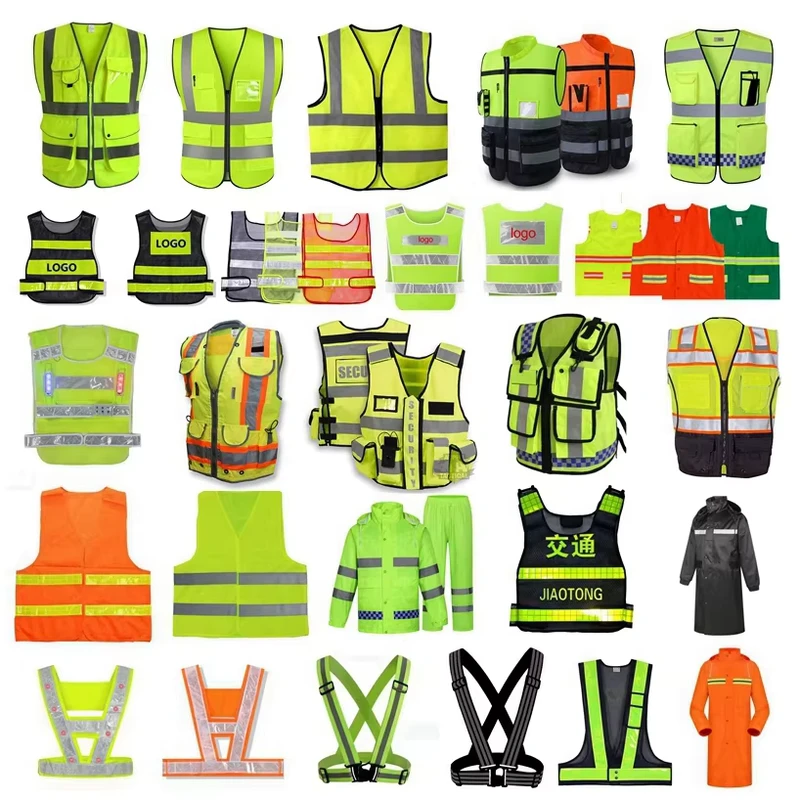 Gilet Securite Reflective Coverall Multi Colored Hooded Sweatshirts 3m Reflective Material Hi Viz Workwear