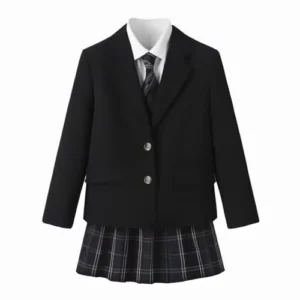 Girls Navy Blue Japanese Style High School Uniform Blazer, School Uniform Supplier