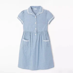 Girls’ Plaid School Uniforms, Summer Formal Uniforms for Primary School Students, Breathable Material