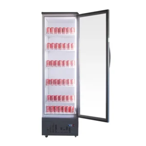 Glass Door Freezer Merchandiser with Full Cabinet Hood Air Curtain for Cold Retention and Dust Protection