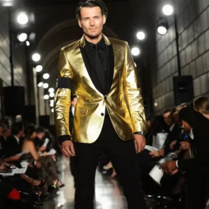 Gold Jacket Men Suits Costume Homme Marriage Wedding Masculino Terno Tuxedo Slim Fit Groom Prom Blazer 2 Pieces
